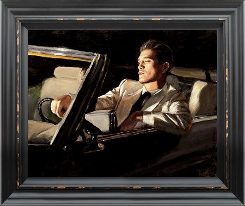 Late Drive II by Fabian Perez - Framed Hand Finished Limited Edition on Canvas